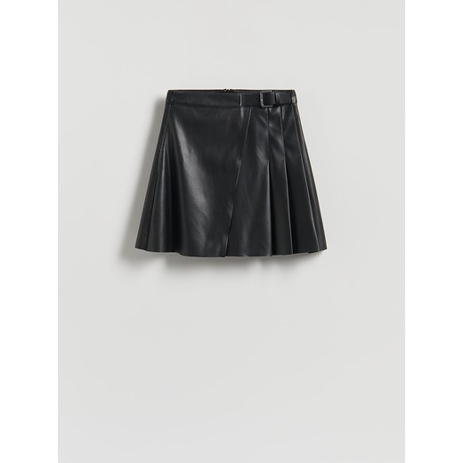 Reserved - Spódnica mini z imitacji skóry - czarny ze sklepu Reserved w kategorii Spódnice - zdjęcie 188052714