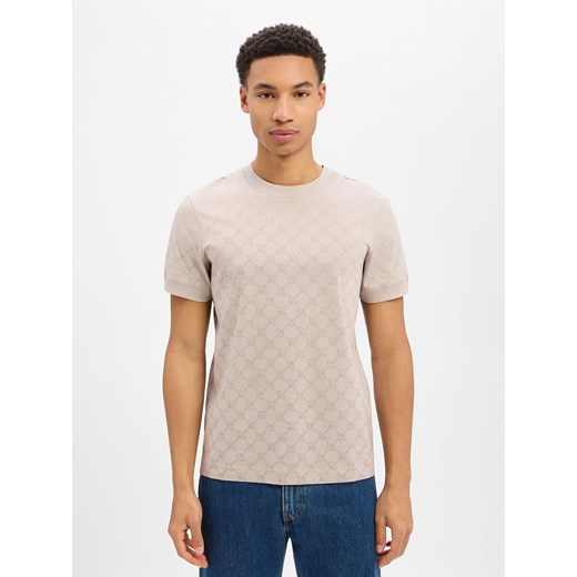 JOOP! Koszulka męska - Davison Mężczyźni Bawełna taupe wzorzysty ze sklepu vangraaf w kategorii T-shirty męskie - zdjęcie 188055624