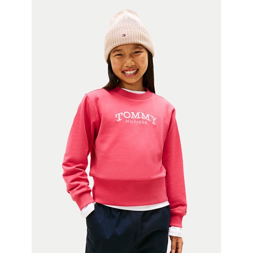 Tommy Hilfiger Bluza KG0KG08989 Różowy Regular Fit ze sklepu MODIVO w kategorii Bluzy dziewczęce - zdjęcie 188058192