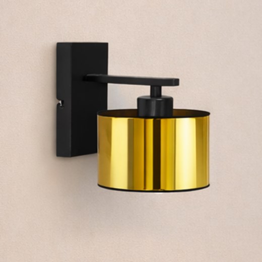 Kinkiet ścienny czarno-złoty w stylu glamour SPLIT MIRROR ze sklepu Lysne w kategorii Lampy ścienne - zdjęcie 188060981