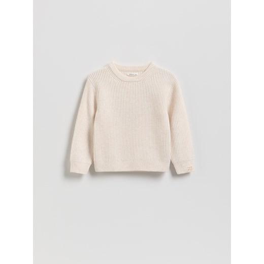 Reserved - Sweter z dodatkiem bawełny - kremowy ze sklepu Reserved w kategorii Swetry dziewczęce - zdjęcie 188063332