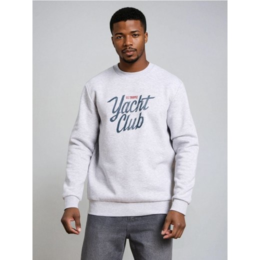 Sinsay - Bluza crewneck z napisem - szary ze sklepu Sinsay w kategorii Bluzy męskie - zdjęcie 188064021