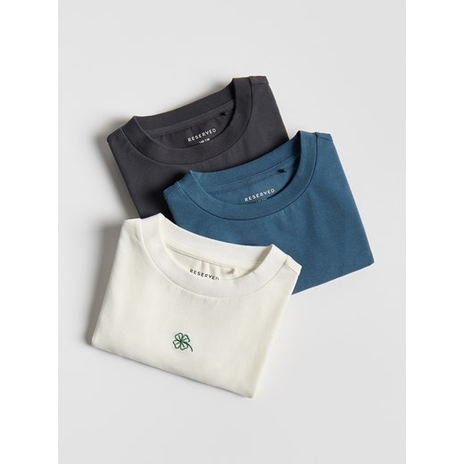 Reserved - Koszulka z haftem 3 pack - wielobarwny ze sklepu Reserved w kategorii Bluzki dziewczęce - zdjęcie 188066702