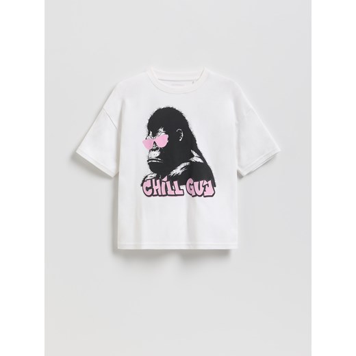 Reserved - T-shirt z nadrukiem - złamana biel ze sklepu Reserved w kategorii T-shirty chłopięce - zdjęcie 188066722