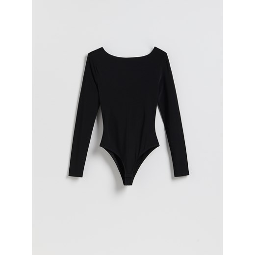 Reserved - Body z głębokim dekoltem - czarny ze sklepu Reserved w kategorii Bluzki damskie - zdjęcie 188066870