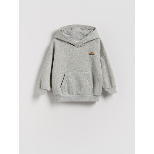 Reserved - Bawełniana bluza z haftem - jasnoszary ze sklepu Reserved w kategorii Bluzy chłopięce - zdjęcie 188067712