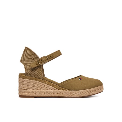 Tommy Hilfiger Espadryle Mid Wedge Espad Closed Toe FW0FW09233 Brązowy ze sklepu MODIVO w kategorii Espadryle damskie - zdjęcie 188070344