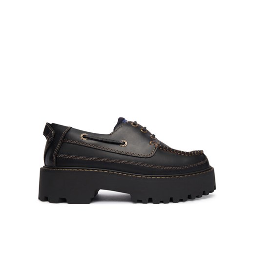 Tommy Jeans Półbuty Archive '01 Boat Shoe Leather EN0EN03003 Czarny ze sklepu MODIVO w kategorii Półbuty damskie - zdjęcie 188074502