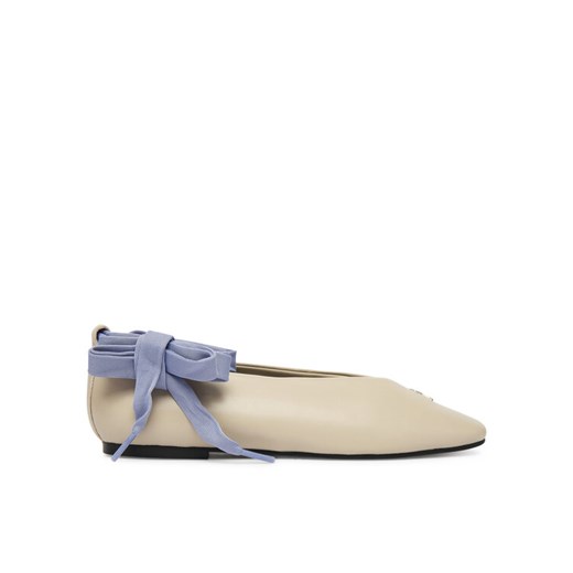 Tommy Jeans Baleriny Tjw Ballerina With Laces EN0EN02939 Écru ze sklepu MODIVO w kategorii Balerinki - zdjęcie 188074630