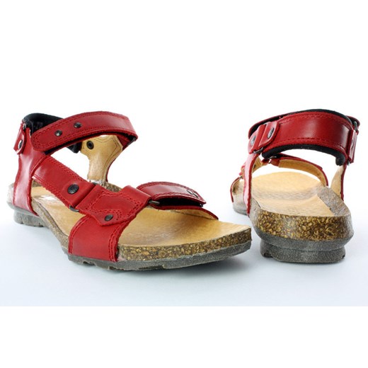 Sandały Lesta 1128 czerwony butynalata-pl czerwony Sandały skórzane