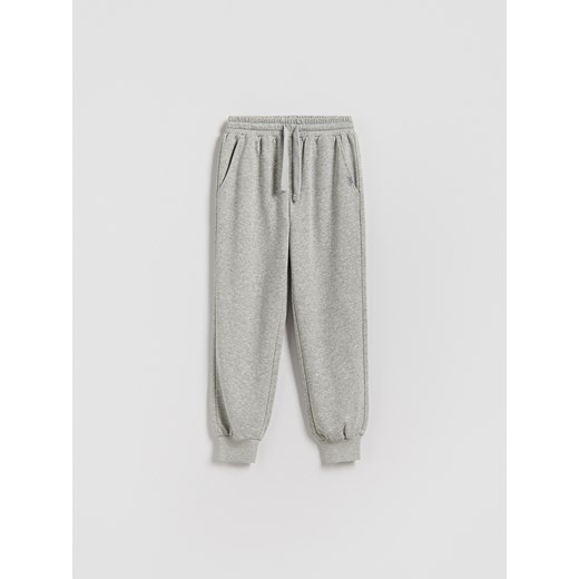 Reserved - Bawełniane spodnie jogger - jasnoszary ze sklepu Reserved w kategorii Spodnie chłopięce - zdjęcie 188082164