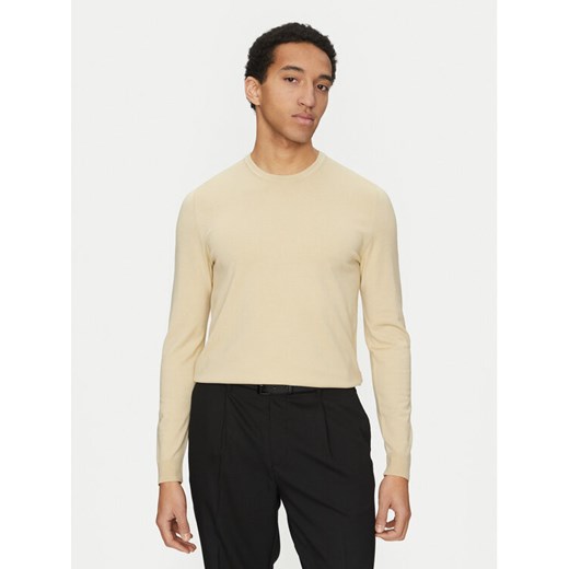 HUGO Sweter San Cody 50532074 Beżowy Slim Fit ze sklepu MODIVO w kategorii Swetry męskie - zdjęcie 188083480