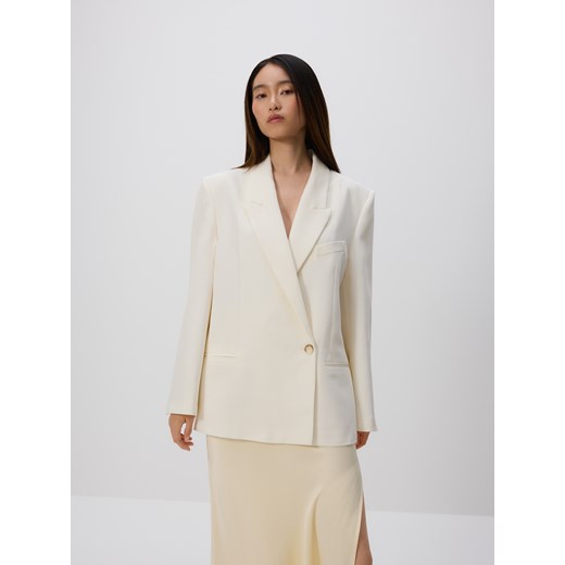Reserved - Marynarka z wiskozą - złamana biel ze sklepu Reserved w kategorii Marynarki damskie - zdjęcie 188087222