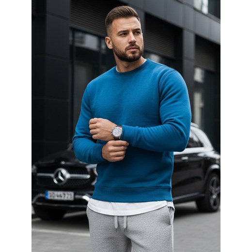 Bluza męska gładka ciemnoniebieska Dstreet BX5058 ze sklepu DSTREET.PL w kategorii Bluzy męskie - zdjęcie 188088080