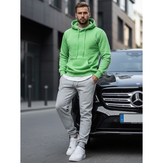 Bluza męska z kapturem miętowa Dstreet BX5082 ze sklepu DSTREET.PL w kategorii Bluzy męskie - zdjęcie 188088130