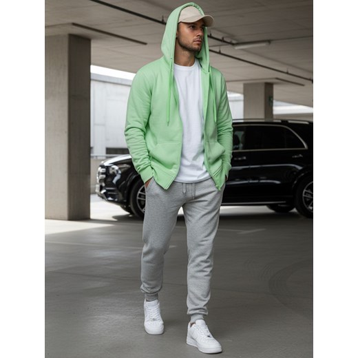 Bluza męska z kapturem miętowa Dstreet BX5230 ze sklepu DSTREET.PL w kategorii Bluzy męskie - zdjęcie 188088222