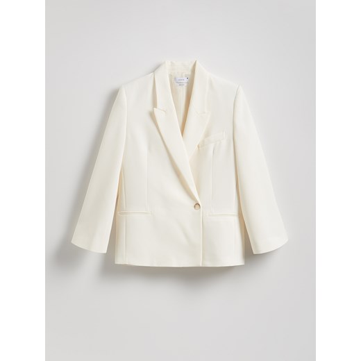 Reserved - Marynarka z wiskozą - złamana biel ze sklepu Reserved w kategorii Marynarki damskie - zdjęcie 188090310