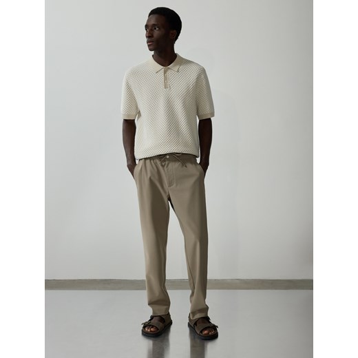 Reserved - Spodnie jogger z wiskozą - brązowy Reserved XS okazja Reserved