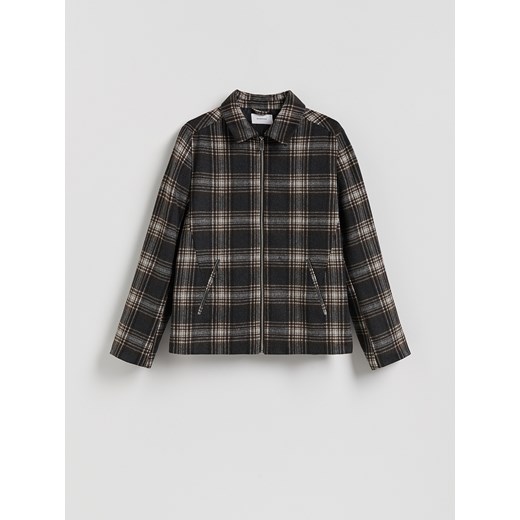 Reserved - Koszula comfort fit z dodatkiem wełny - brązowy ze sklepu Reserved w kategorii Koszule męskie - zdjęcie 188096392