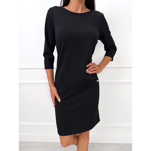 Czarna Prosta Sukienka ze sklepu ModnaKiecka.pl w kategorii Sukienki - zdjęcie 188097493