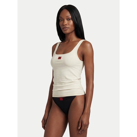 HUGO Top 50557181 Beżowy Regular Fit ze sklepu MODIVO w kategorii Bluzki damskie - zdjęcie 188098473