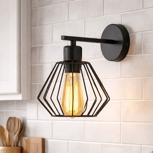 Czarny kinkiet do kuchni loft CORK LOFT ze sklepu Lysne w kategorii Lampy ścienne - zdjęcie 188101310