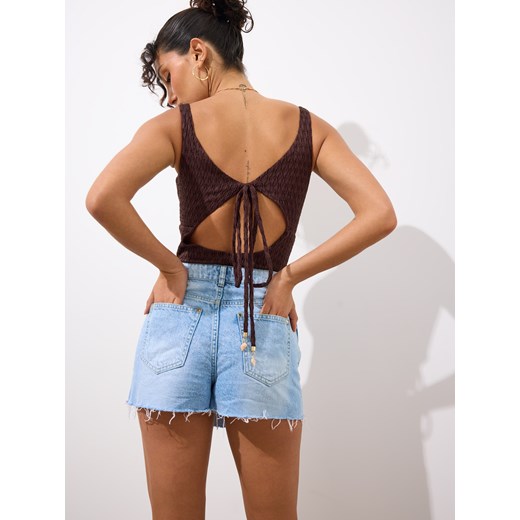 Mohito - Body - ciemnobrązowy ze sklepu Mohito w kategorii Bluzki damskie - zdjęcie 188101632