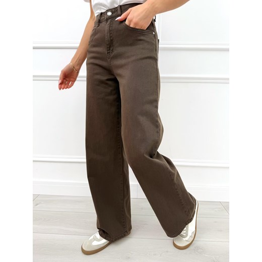 Czekoladowe Spodnie Wide Leg ze sklepu ModnaKiecka.pl w kategorii Spodnie damskie - zdjęcie 188102590
