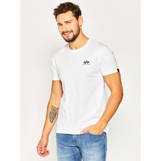 Alpha Industries T-Shirt Basic 188505 Biały Regular Fit ze sklepu MODIVO w kategorii T-shirty męskie - zdjęcie 188106784