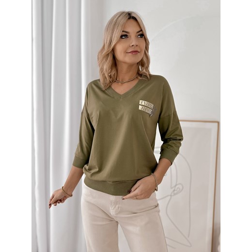 bluzka alison khaki one size ze sklepu UBRA w kategorii Bluzki damskie - zdjęcie 188121260