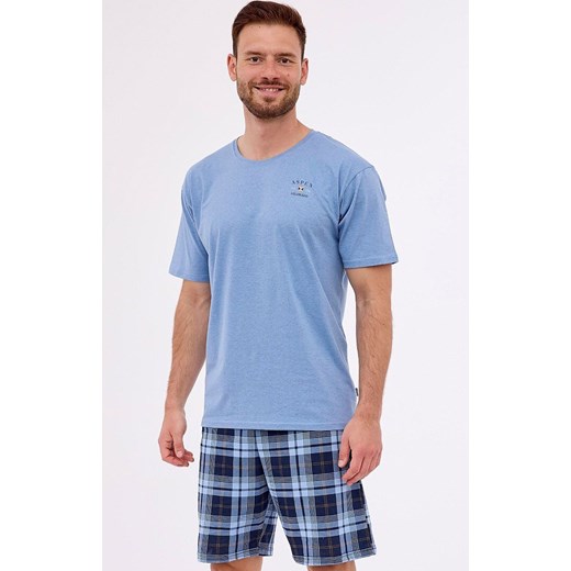 Dwuczęściowa piżama męska 326/273 Aspen 3, Kolor niebieski-kratka, Rozmiar M, Cornette ze sklepu Intymna w kategorii Piżamy męskie - zdjęcie 188127824