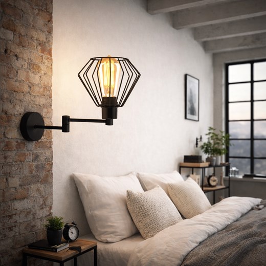 Czarny loftowy kinkiet z regulowanym ramieniem VALLETTA LOFT ze sklepu Lysne w kategorii Lampy ścienne - zdjęcie 188140383