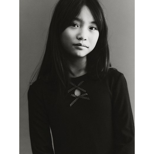 Reserved - Prążkowana koszulka z wiskozy - czarny Reserved 146 (10 lat) Reserved