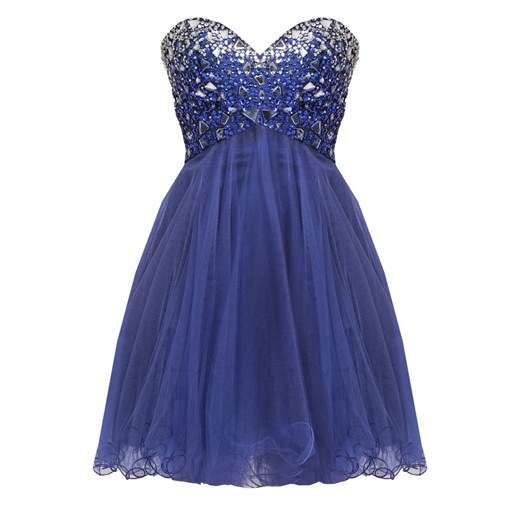 Luxuar Fashion Sukienka koktajlowa blue zalando granatowy abstrakcyjne wzory