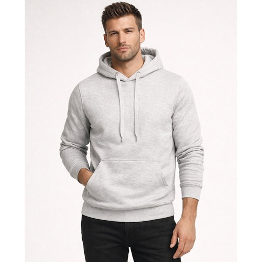 Bluza męska kangurka z kapturem szara Recea ze sklepu Recea.pl w kategorii Bluzy męskie - zdjęcie 188226743