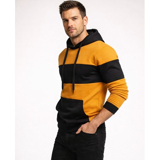 Bluza męska żółta z kapturem Recea ze sklepu Recea.pl w kategorii Bluzy męskie - zdjęcie 188226752