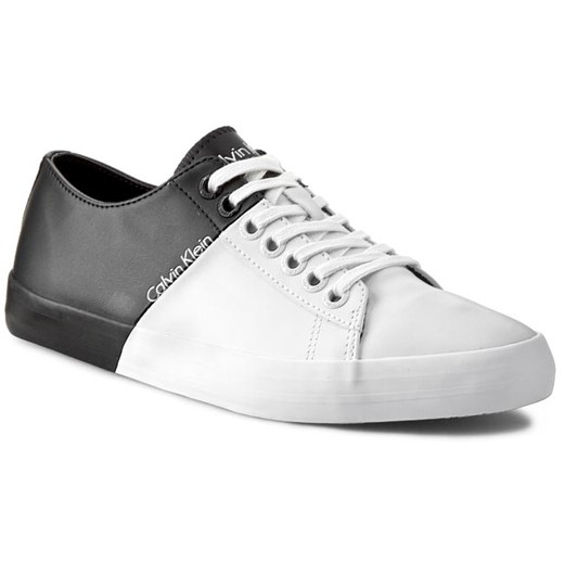 Sneakersy CALVIN KLEIN JEANS - Byron Matte Smooth/Smooth SE8460 White/Black eobuwie-pl bialy casual
