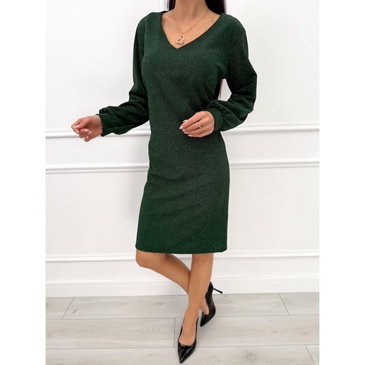 Zielona Połyskująca Sukienka ze sklepu ModnaKiecka.pl w kategorii Sukienki - zdjęcie 188243981