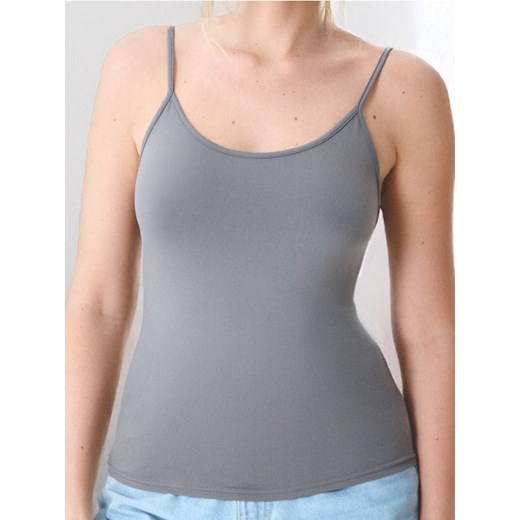Sinsay - Jednolita koszulka na ramiączkach - szary Sinsay S Sinsay