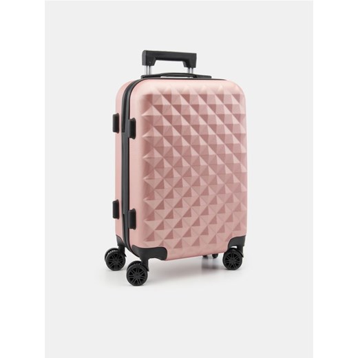 Sinsay - Walizka na kółkach z tłoczoną fakturą - różowy ze sklepu Sinsay w kategorii Walizki - zdjęcie 188248100