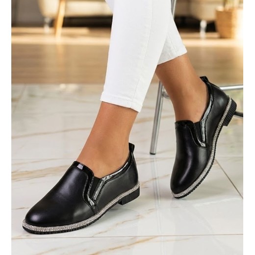 Czarne półbuty dziewczęce /A4-2 11278 S192/ ze sklepu Pantofelek24.pl w kategorii Buty komunijne - zdjęcie 188254820