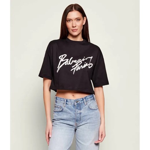 Balmain T-shirt | Cropped Fit ze sklepu Gomez Fashion Store w kategorii Bluzki damskie - zdjęcie 188265561