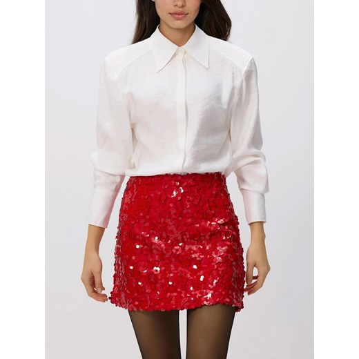Reserved - Cekinowa spódnica mini - czerwony ze sklepu Reserved w kategorii Spódnice - zdjęcie 188282922