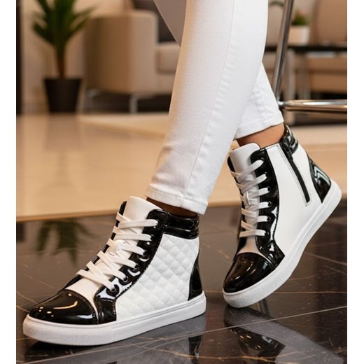 Trampki dziewczęce z wysoką cholewką /B2-3 7423 S194/ ze sklepu Pantofelek24.pl w kategorii Trampki dziecięce - zdjęcie 188284900