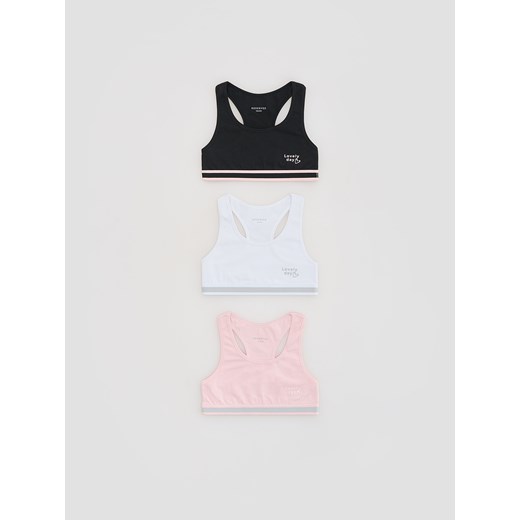 Reserved - Bawełniany top 3 pack - biały ze sklepu Reserved w kategorii Staniki dla dziewczynki - zdjęcie 188289454