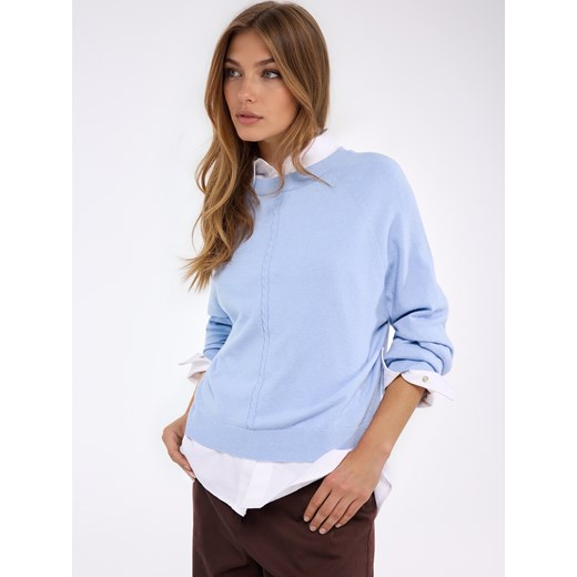 Mohito - Niebieski sweter basic - błękitny ze sklepu Mohito w kategorii Swetry damskie - zdjęcie 188291103