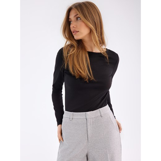 Mohito - Czarny longsleeve basic - czarny ze sklepu Mohito w kategorii Bluzki damskie - zdjęcie 188291270
