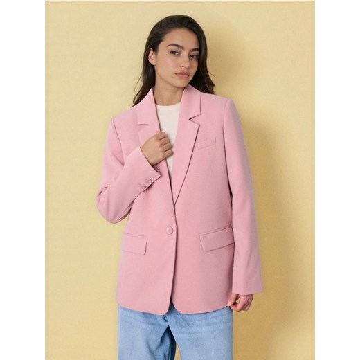 Sinsay - Marynarka z domieszką wiskozy - różowy ze sklepu Sinsay w kategorii Marynarki damskie - zdjęcie 188313824