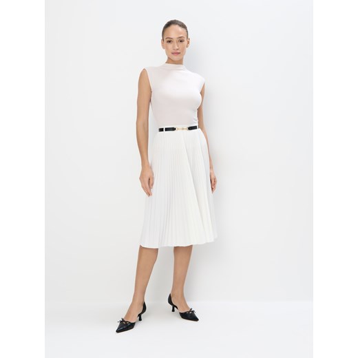 Mohito - Plisowana spódnica midi - kremowy ze sklepu Mohito w kategorii Spódnice - zdjęcie 188326631