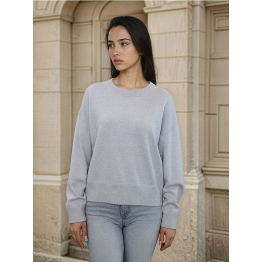 Sinsay - Sweter basic z wiskozą - szary ze sklepu Sinsay w kategorii Swetry damskie - zdjęcie 188332344